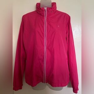 Danskin Now Hot Pink Windbreaker Jacket W/Hood Lightweight Size L